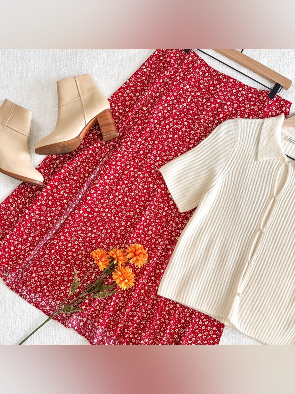 Reformation midi skirt.